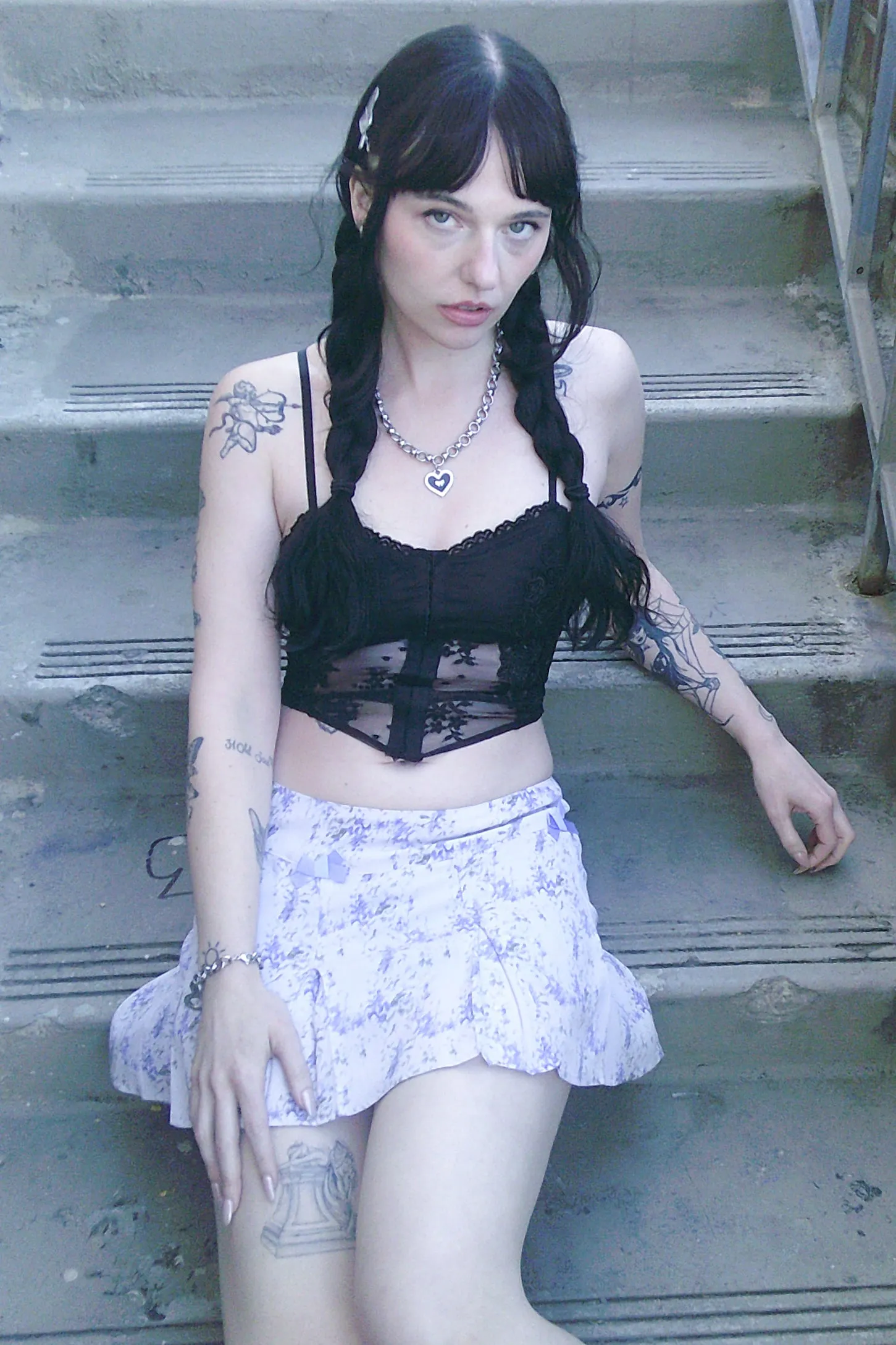 Priscilla Lavender Floral Low-Rise Mini Skirt sold by Tunnel Vision product image thumbnail 2