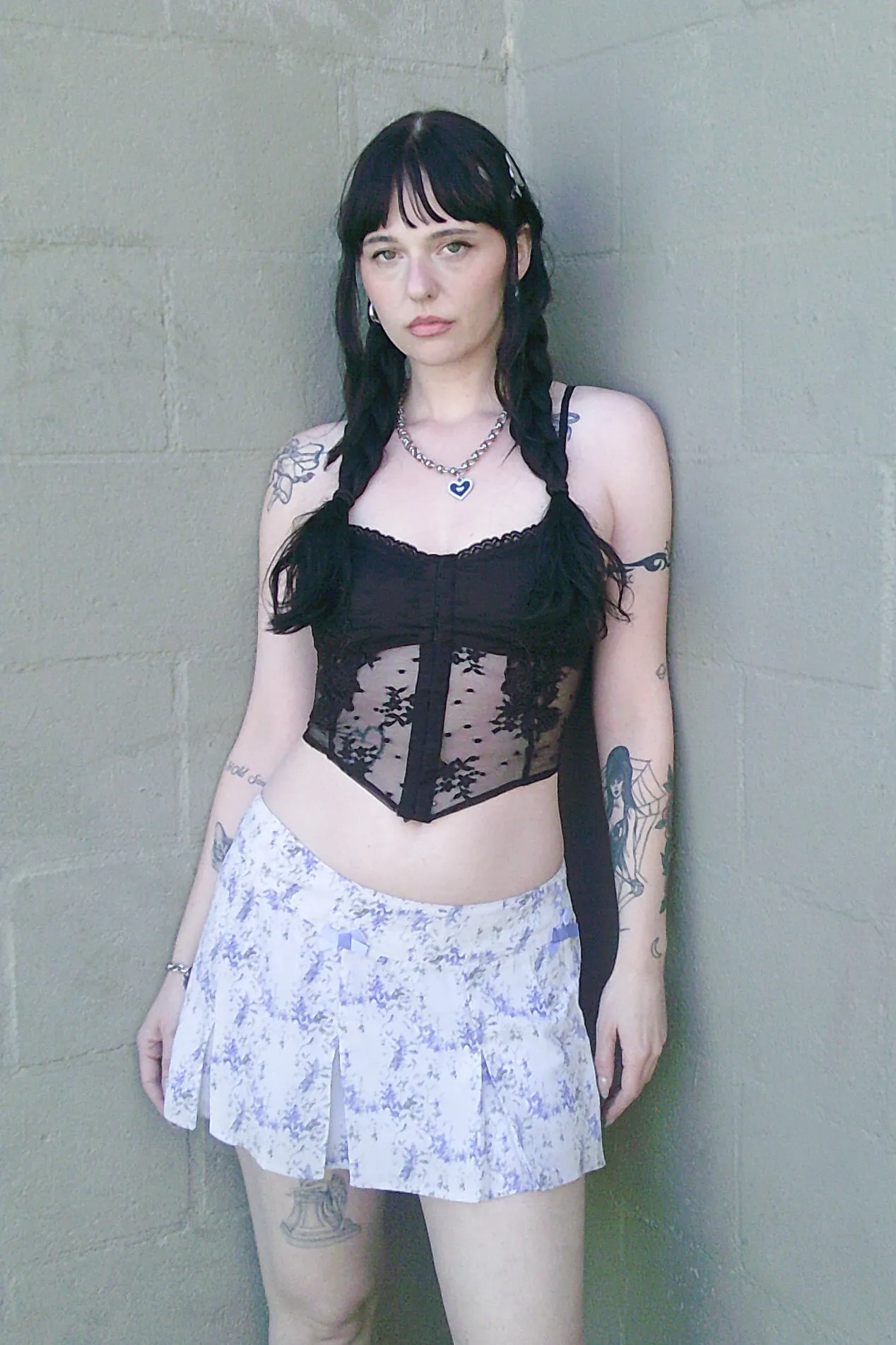 Priscilla Lavender Floral Low-Rise Mini Skirt sold by Tunnel Vision product image thumbnail 4