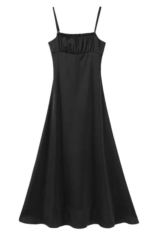 PRE-ORDER: Cora Black Empire Waist Maxi Dress sold by Tunnel Vision
