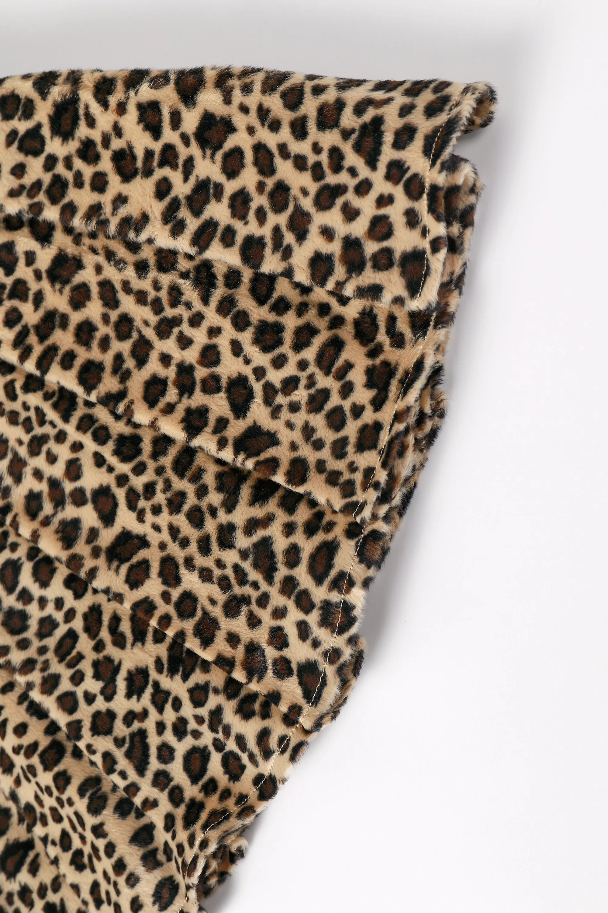 Peekaboo Fuzzy Leopard Print Grommet Mini Skirt sold by Tunnel Vision product image thumbnail 5