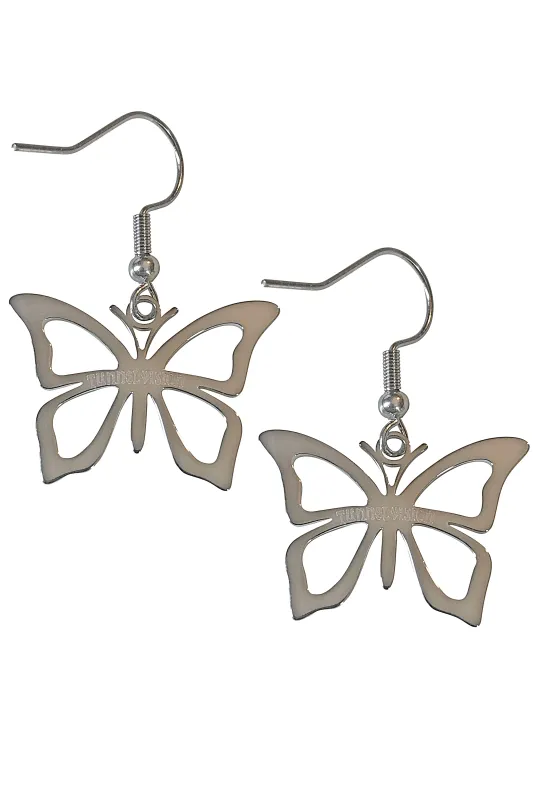 TUNNEL VISION SECONDHAND (GRADE B) Mini Butterfly Stainless Steel Earrings sold by Tunnel Vision