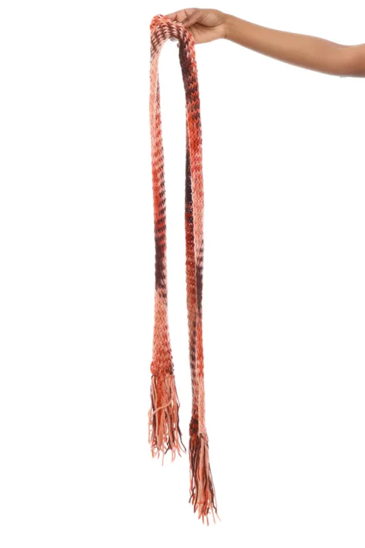 Vintage Y2K Sunset Knit Tassel Scarf sold by Tunnel Vision