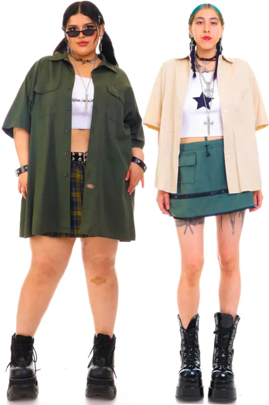 Classic Vintage Short-Sleeve Button-Up Shirts - Plain sold by Tunnel Vision