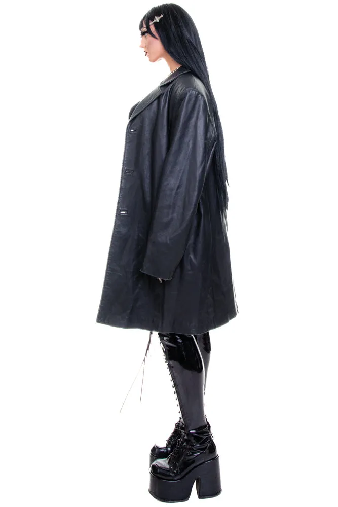 Vintage 90's Buttery Soft Leather Longline Jacket - L/XL sold by Tunnel Vision product image thumbnail 4