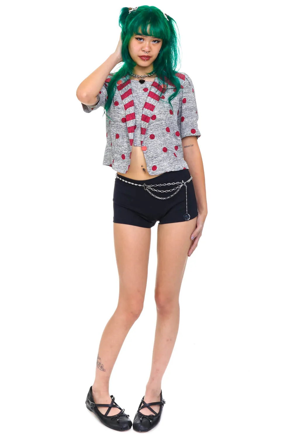 Vintage 80's Polka Dot Sailor Crop Top - XS/S sold by Tunnel Vision product image thumbnail 2