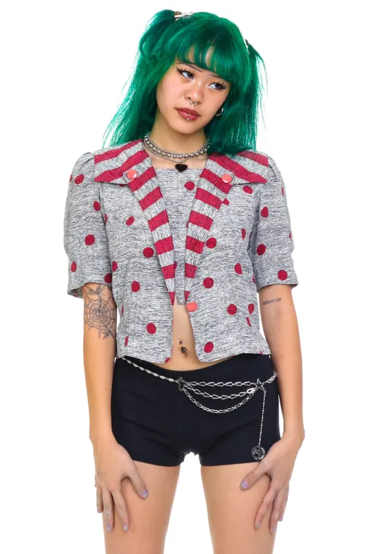 Vintage 80's Polka Dot Sailor Crop Top - XS/S sold by Tunnel Vision