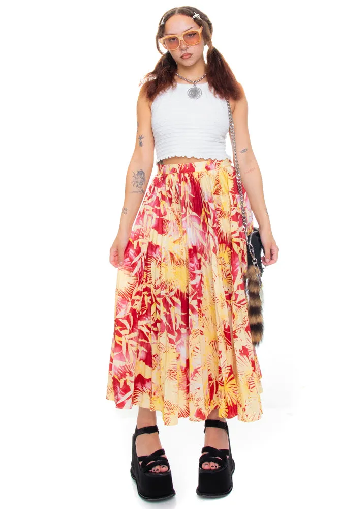 Vintage Y2K Vacation Pleated Maxi Skirt - XS/S sold by Tunnel Vision