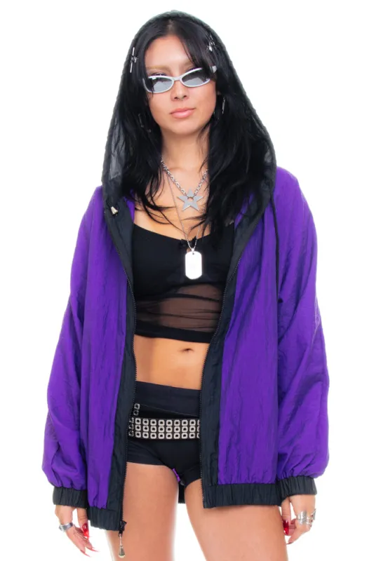 Vintage 80's Athletic Sleaze Purple Windbreaker - One Size Fits Many sold by Tunnel Vision