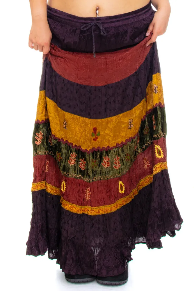 Vintage 90's Patchwork Velvet Hippie Skirt - One Size Fits Many sold by Tunnel Vision product image thumbnail 2