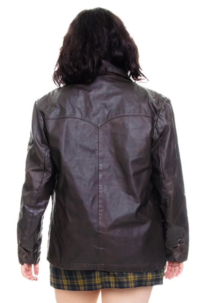 Vintage 70's Starsky Brown Leather Jacket - XL sold by Tunnel Vision product image thumbnail 5