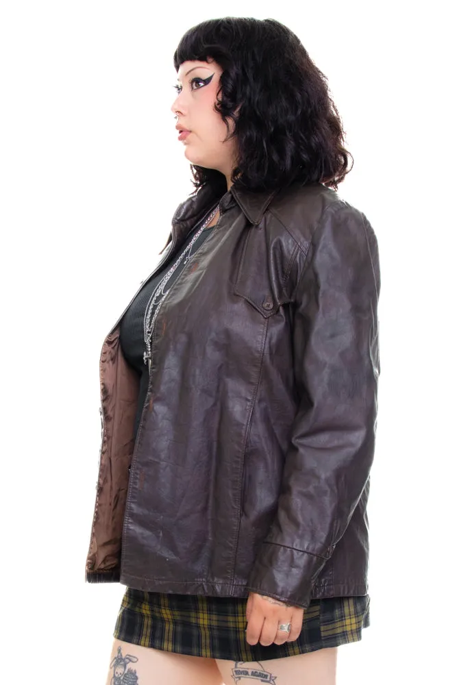 Vintage 70's Starsky Brown Leather Jacket - XL sold by Tunnel Vision product image thumbnail 3