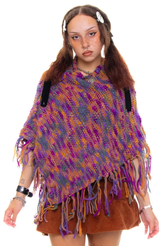 Vintage Y2K Sunset Rainbow Poncho sold by Tunnel Vision
