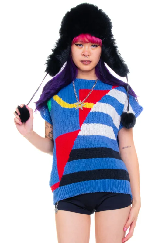 Vintage 80's Indie Abstract Knit Tank Top - One Size Fits Many sold by Tunnel Vision