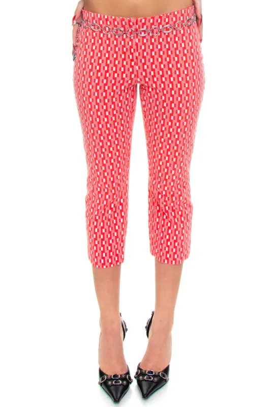 Vintage 90's Retro Red Grid Print Capris - S/M sold by Tunnel Vision