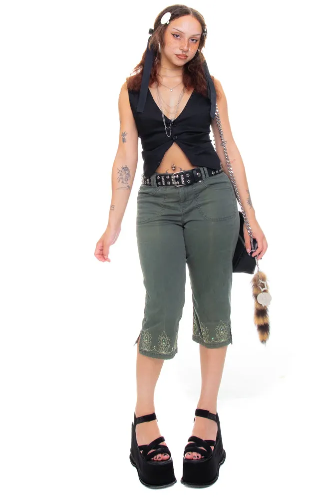 Vintage Y2K Embroidered Capri Pants - S/M sold by Tunnel Vision product image thumbnail 3