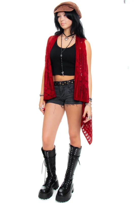 Vintage Y2K Open-Knit Woodland Creature Vest - One Size Fits Many sold by Tunnel Vision