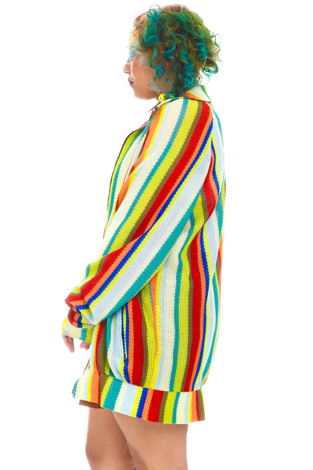 Vintage 90's Rainbow Stripe Zip Up - OSFM sold by Tunnel Vision product image thumbnail 3