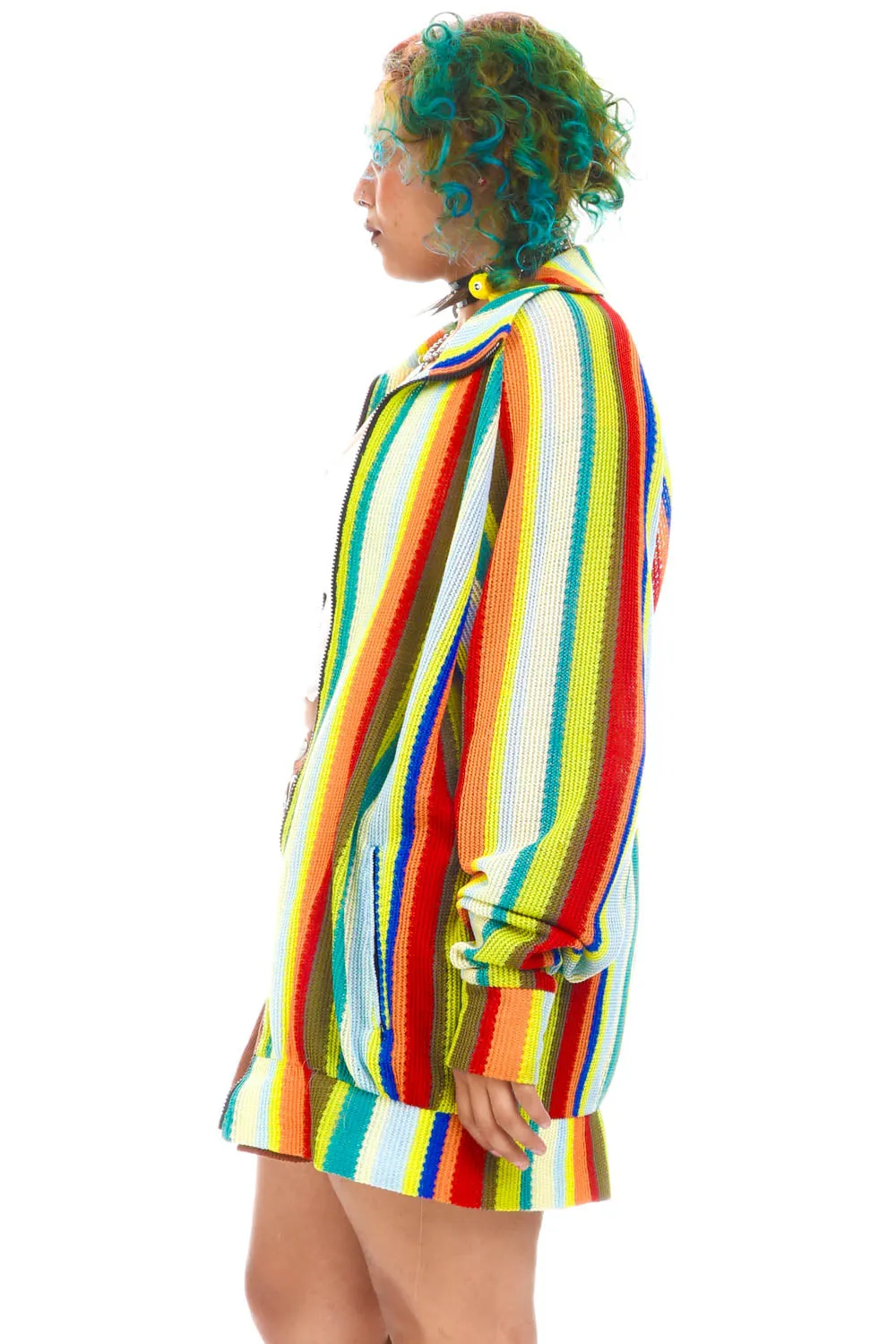Vintage 90's Rainbow Stripe Zip Up - OSFM sold by Tunnel Vision product image thumbnail 4