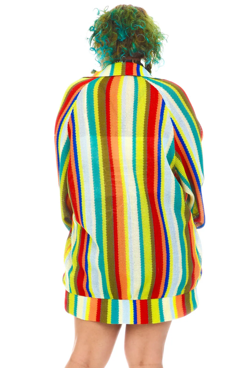 Vintage 90's Rainbow Stripe Zip Up - OSFM sold by Tunnel Vision product image thumbnail 5