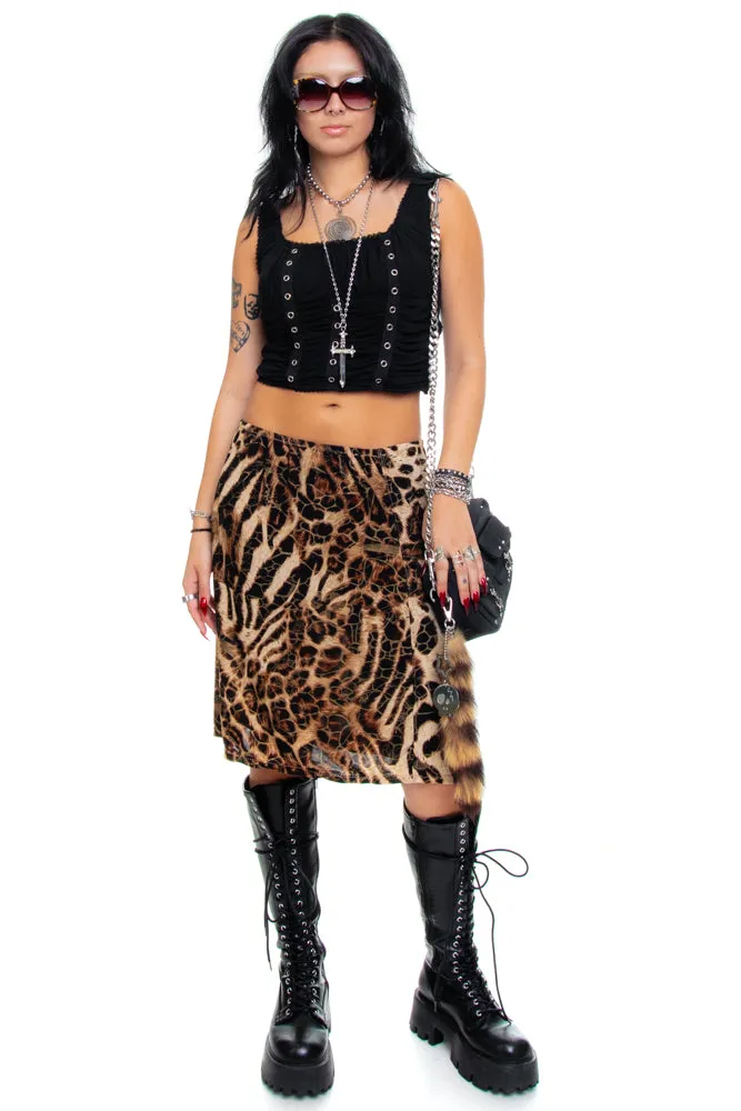 Vintage 90's Stretch Glitz Mob Wife Leopard Skirt - S/M/L sold by Tunnel Vision product image thumbnail 2