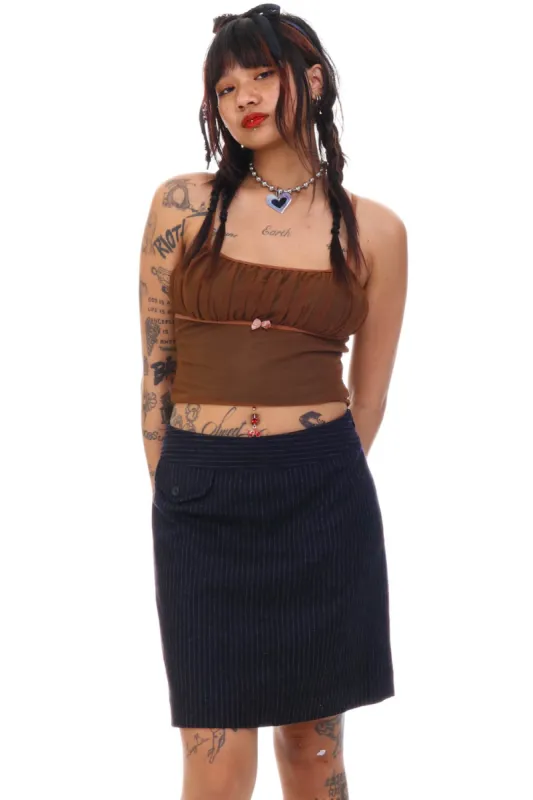 Vintage Y2K Black & White Pocket Pinstripe Skirt - S/M sold by Tunnel Vision