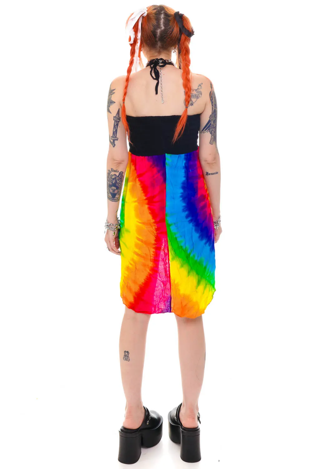 Vintage Y2K Rainbow Tie-Dye Fairy Dress - XS/S sold by Tunnel Vision product image thumbnail 5