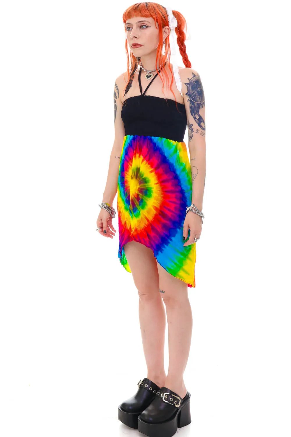 Vintage Y2K Rainbow Tie-Dye Fairy Dress - XS/S sold by Tunnel Vision product image thumbnail 3