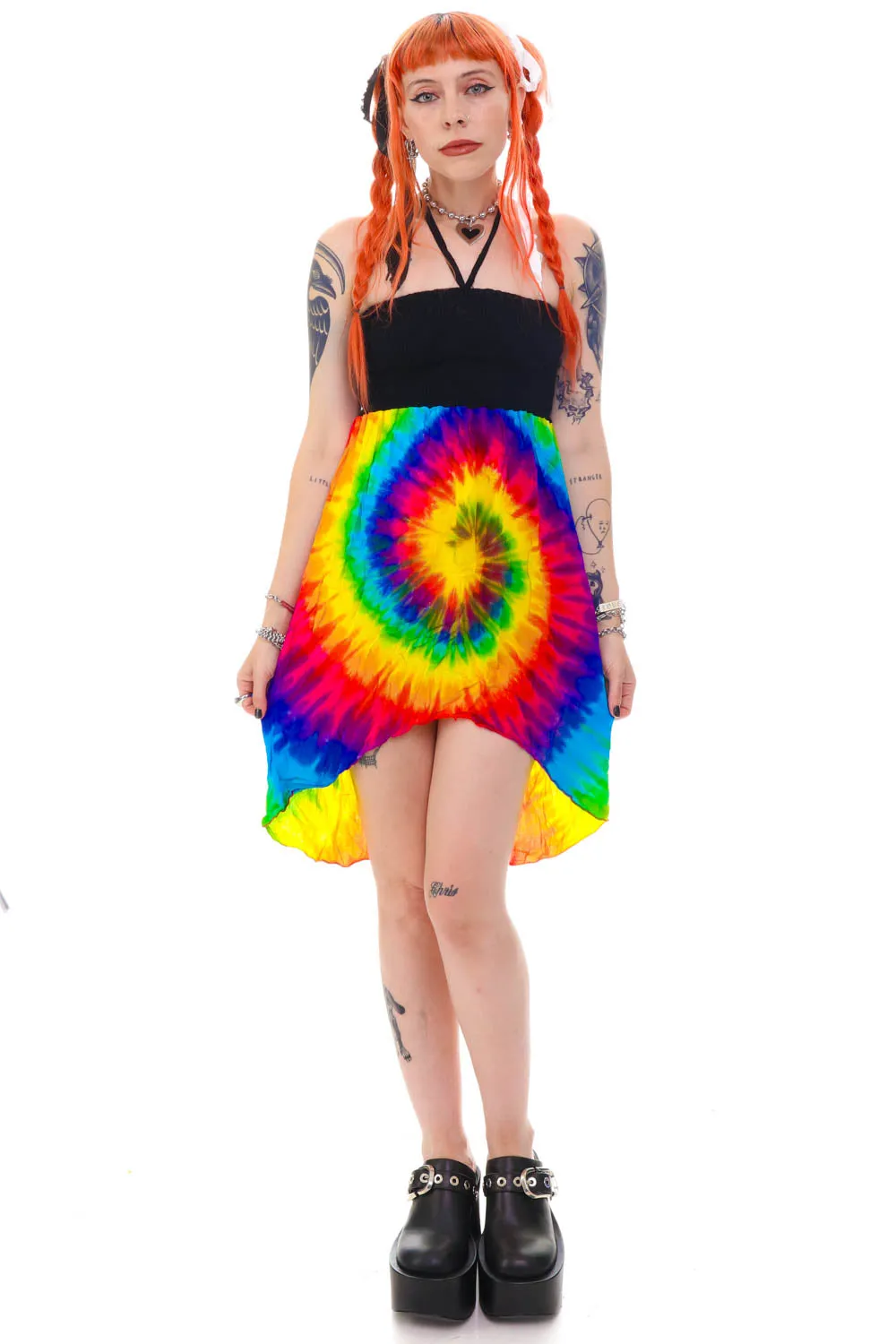 Vintage Y2K Rainbow Tie-Dye Fairy Dress - XS/S sold by Tunnel Vision