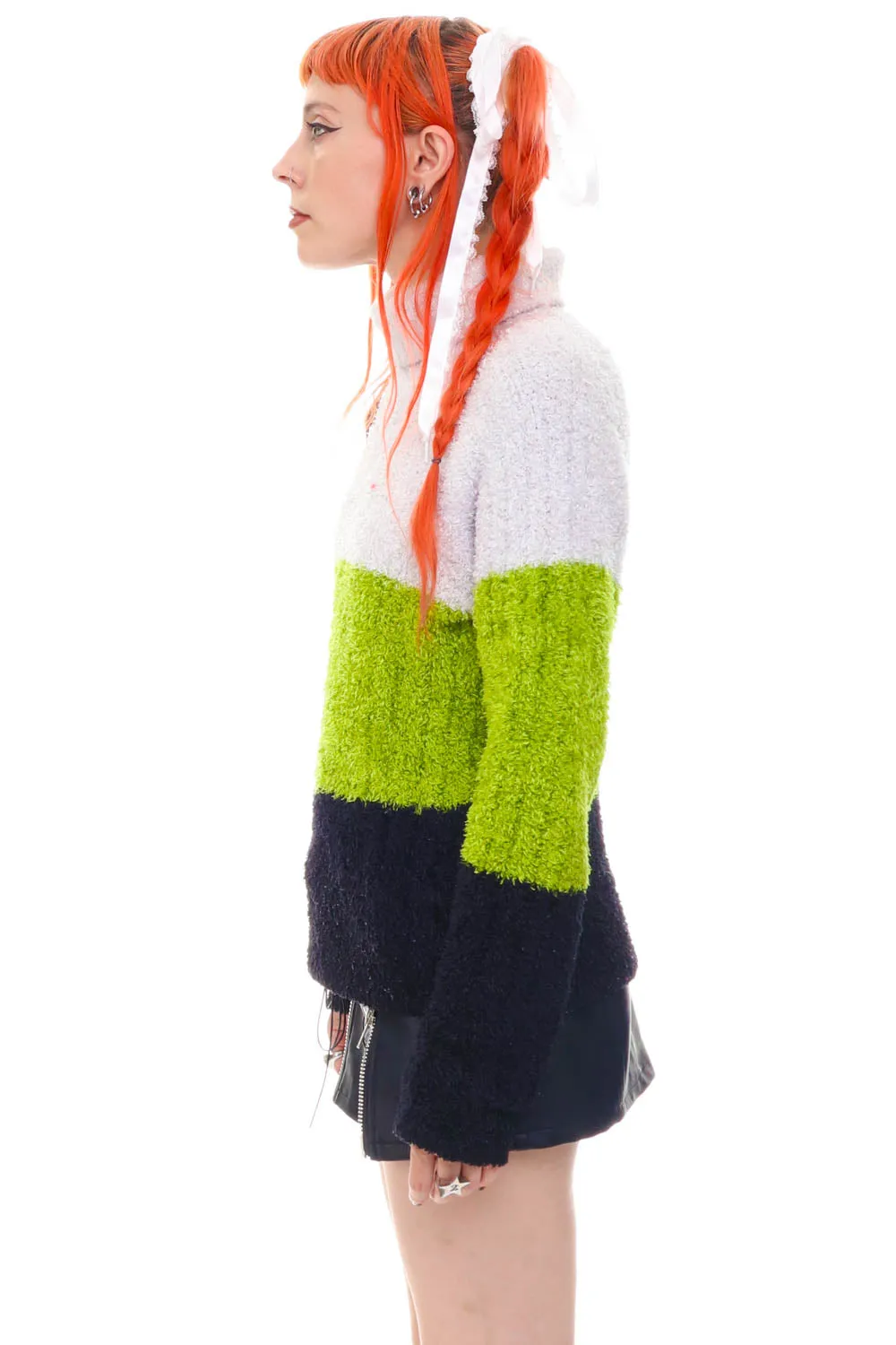 Vintage 90's Fuzzy Monster Stripe Sweater - OSFM sold by Tunnel Vision product image thumbnail 4