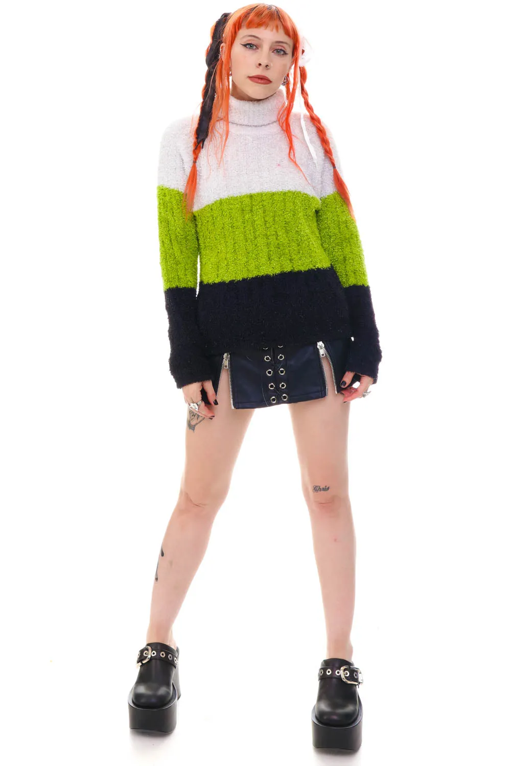 Vintage 90's Fuzzy Monster Stripe Sweater - OSFM sold by Tunnel Vision product image thumbnail 2