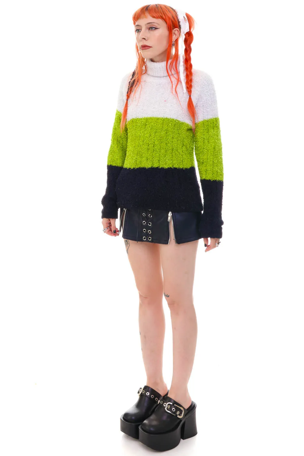 Vintage 90's Fuzzy Monster Stripe Sweater - OSFM sold by Tunnel Vision product image thumbnail 3