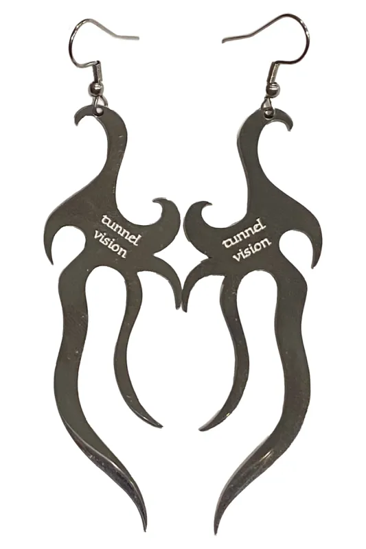 Tattoo Wave Stainless Steel Earrings sold by Tunnel Vision