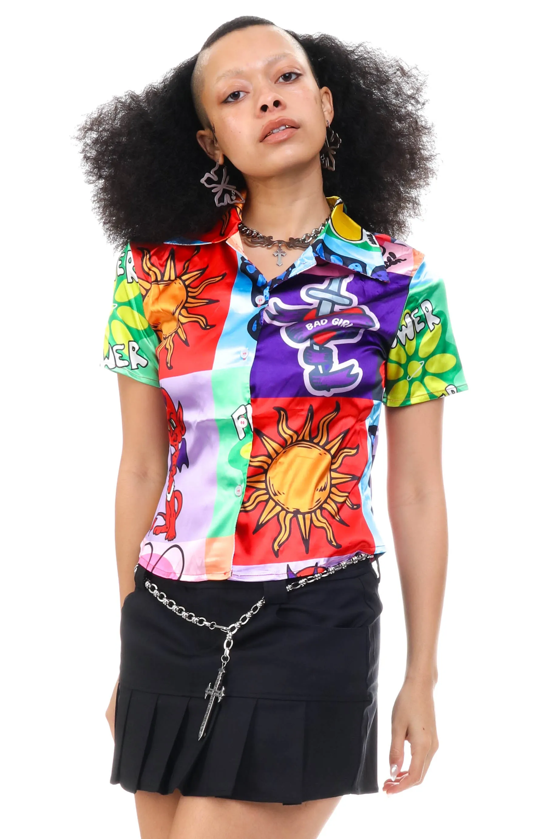 Twiggy Scrappy Retro Button Up Shirt sold by Tunnel Vision product image thumbnail 4