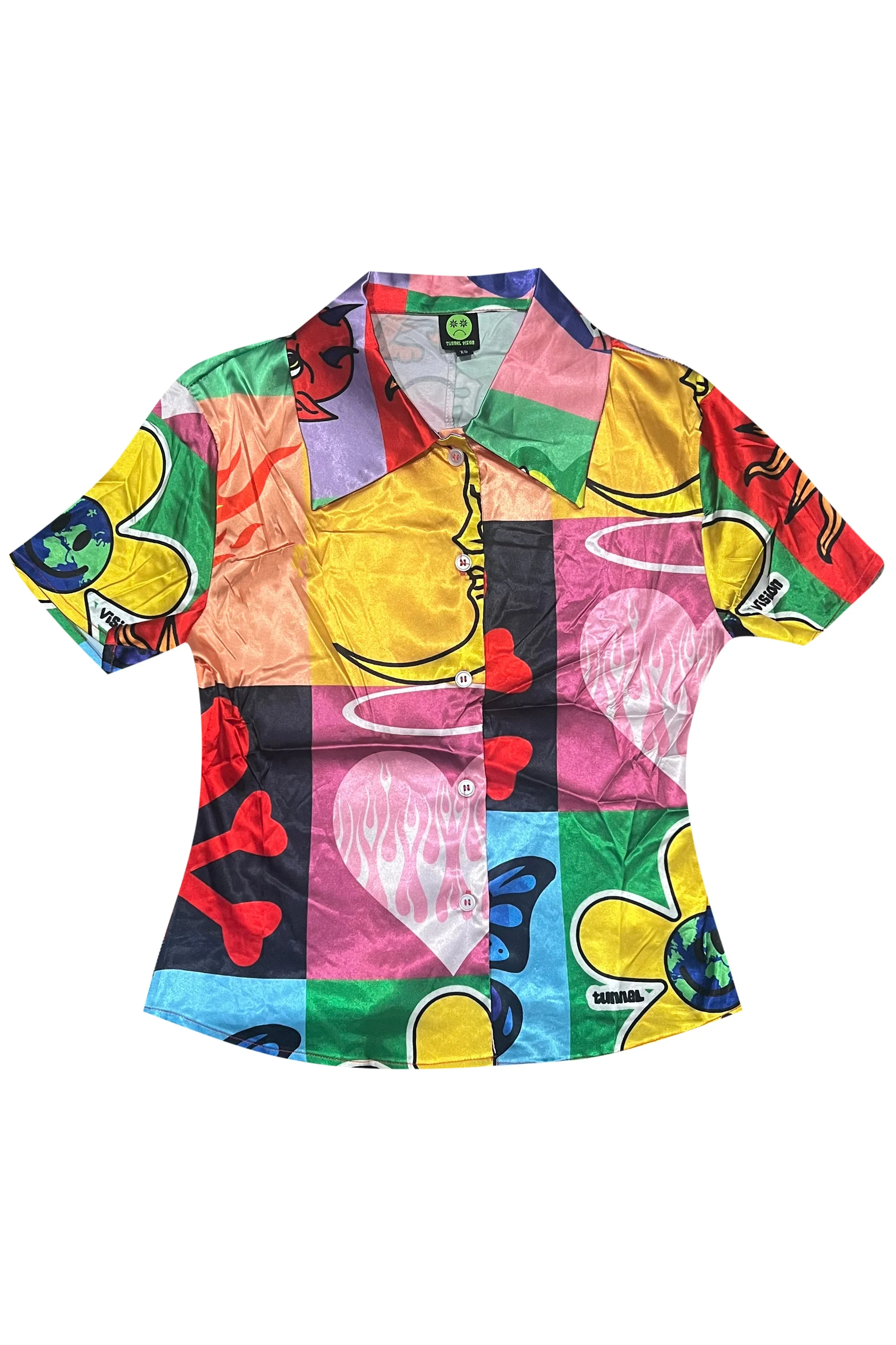 Twiggy Scrappy Retro Button Up Shirt sold by Tunnel Vision