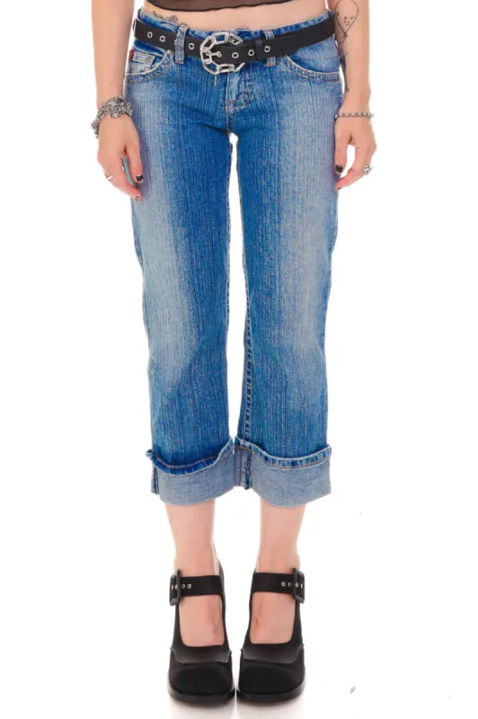 Vintage Y2K Mudd Rhinestone Heart Denim Jeans - S sold by Tunnel Vision