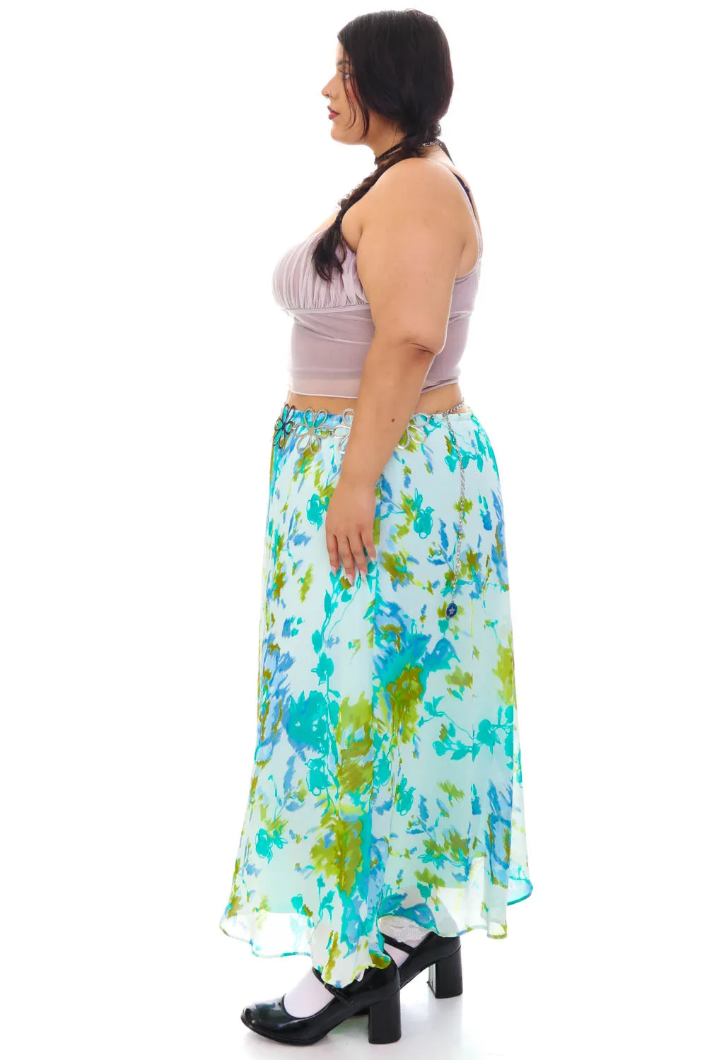 Vintage Y2K Moody Blue Floral Skirt - 2X/3X sold by Tunnel Vision product image thumbnail 4