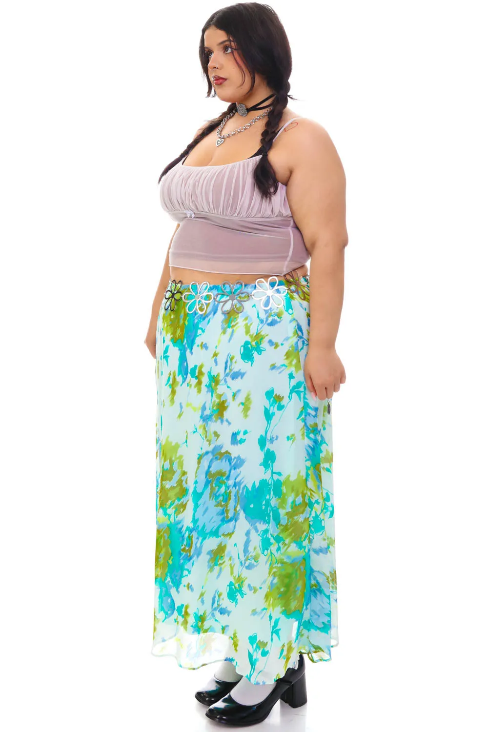 Vintage Y2K Moody Blue Floral Skirt - 2X/3X sold by Tunnel Vision product image thumbnail 3