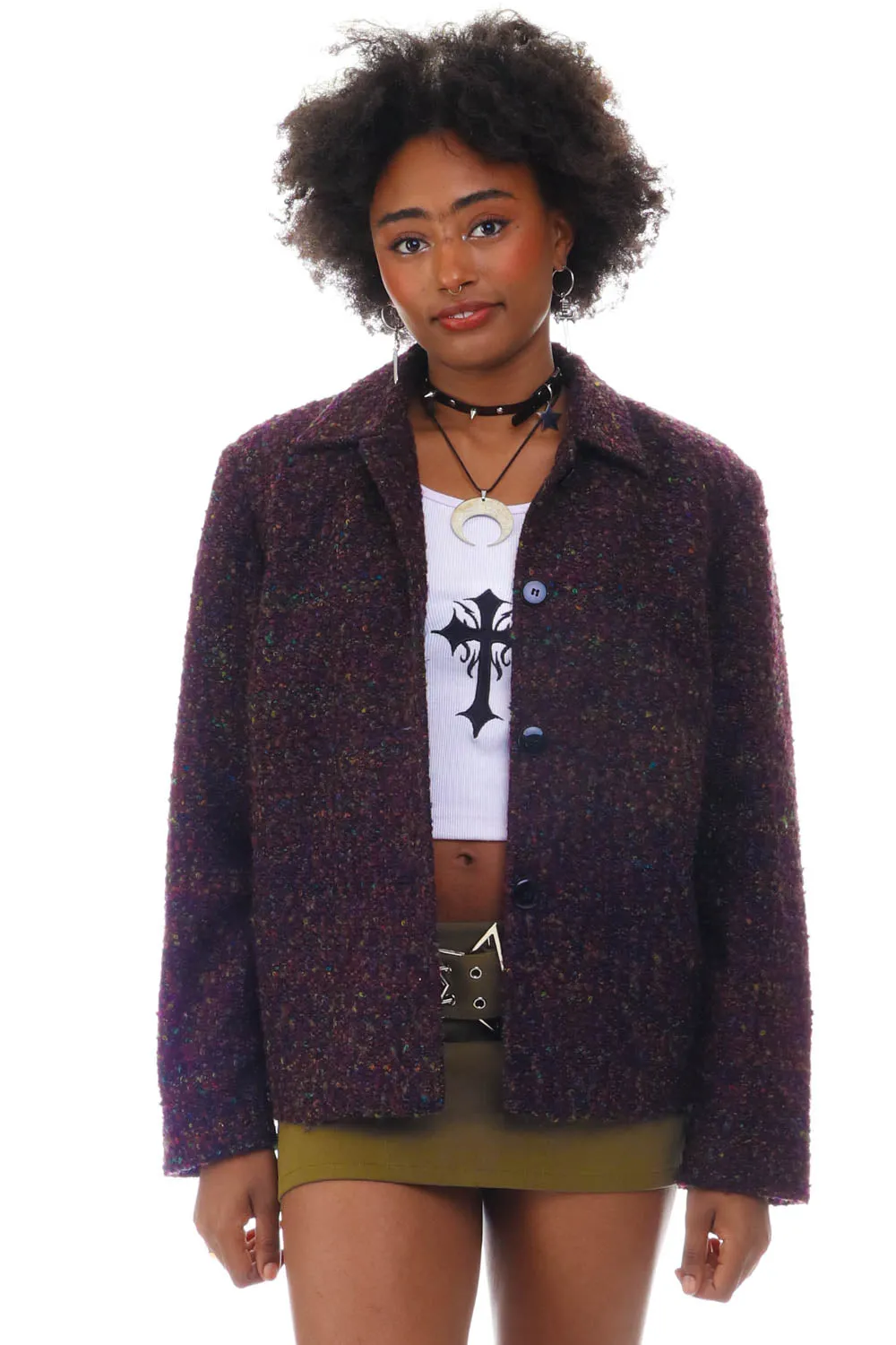 Vintage 90's Moody Purple Button Jacket - S/M sold by Tunnel Vision
