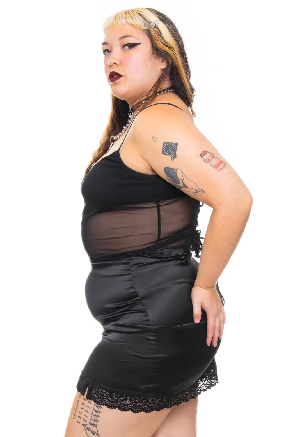 TUNNEL VISION SECONDHAND (GRADE A) Kiki Black Lace-Trim Mini Skirt sold by Tunnel Vision product image thumbnail 5