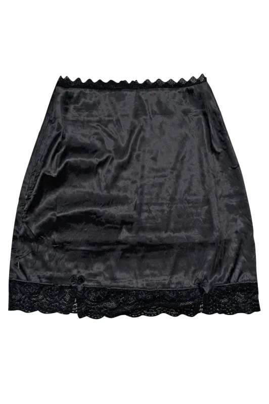 TUNNEL VISION SECONDHAND (GRADE A) Kiki Black Lace-Trim Mini Skirt sold by Tunnel Vision