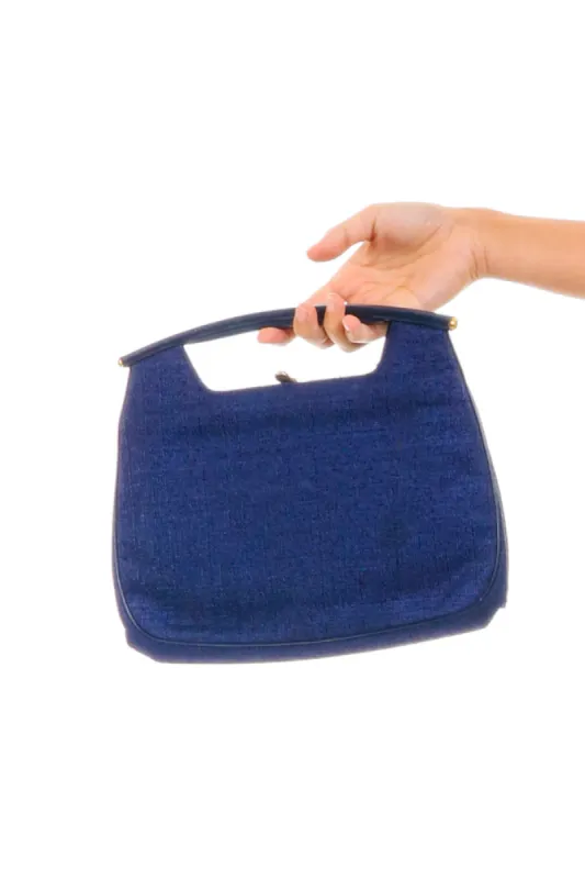 Vintage 80's Blue Canvas Woven Purse sold by Tunnel Vision