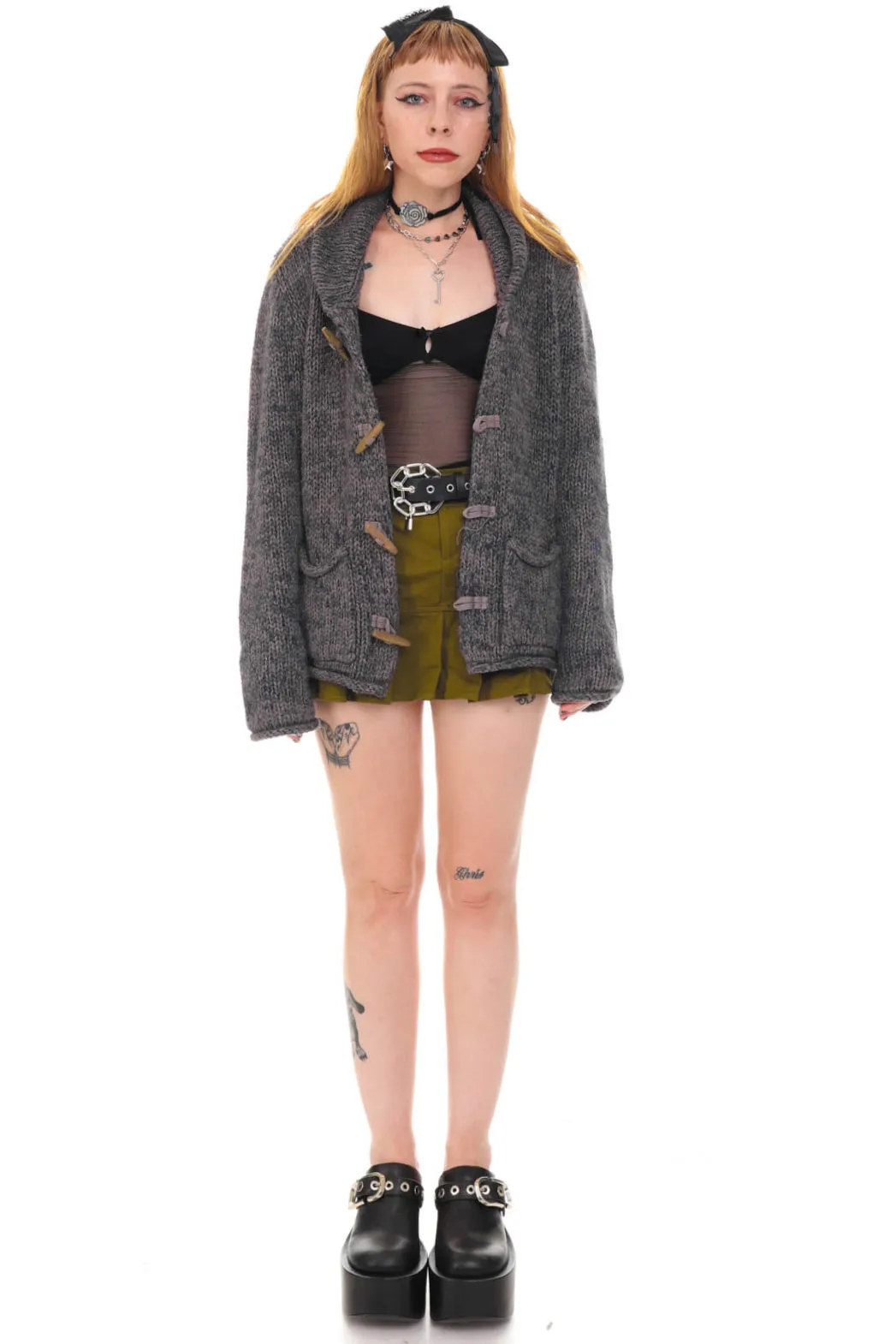 Vintage Y2K Cloudy Grey Knit Cardigan - XS/S/M sold by Tunnel Vision product image thumbnail 2