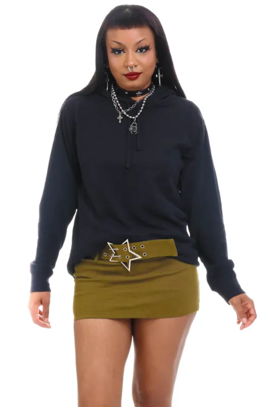 Vintage Y2K Classic Black Hoodie - OSFM sold by Tunnel Vision