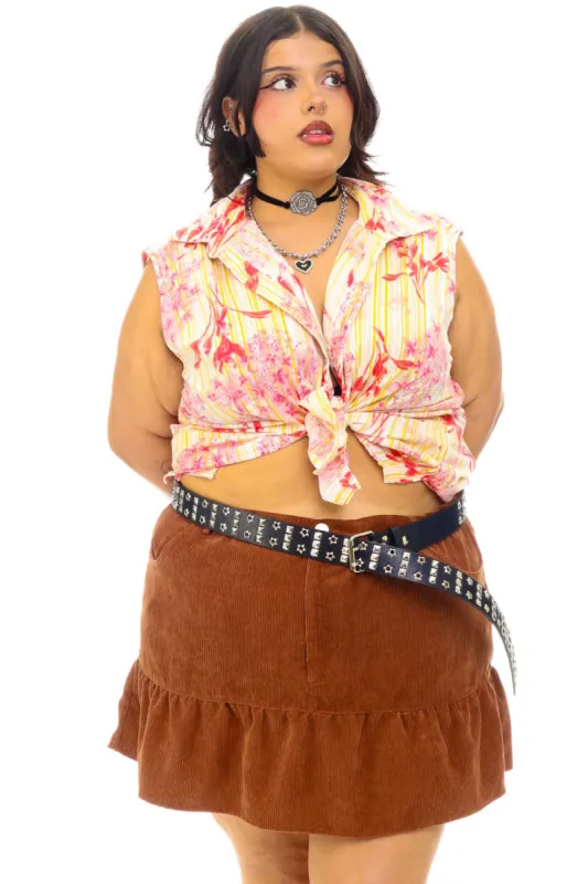 Vintage Y2K Sunset Floral Button Up - 3X/4X sold by Tunnel Vision