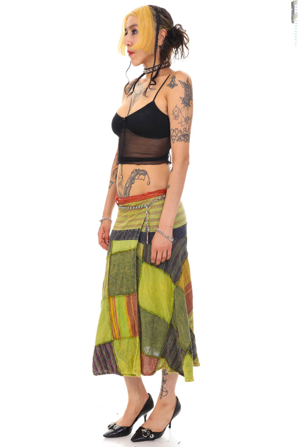 Vintage 90's Woodland Fairy Patchwork Wrap Skirt - S/M/L sold by Tunnel Vision product image thumbnail 3