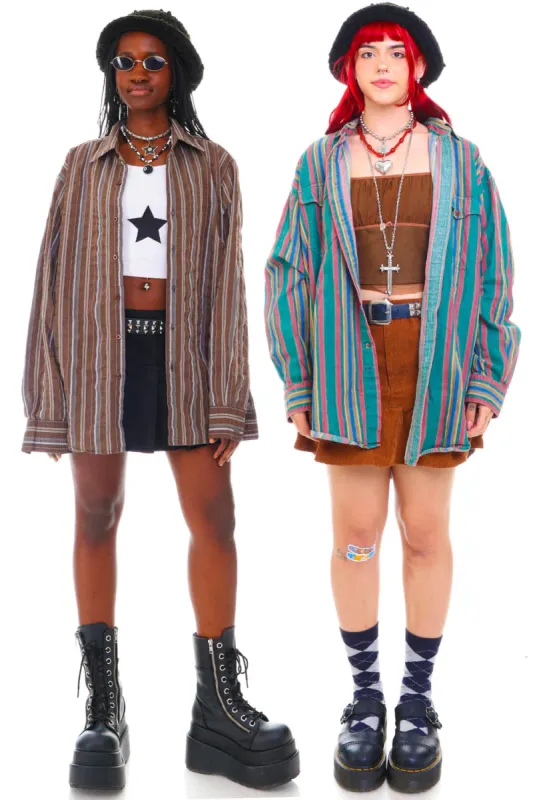 Classic Vintage Long-Sleeve Button-Up Shirts - Printed sold by Tunnel Vision