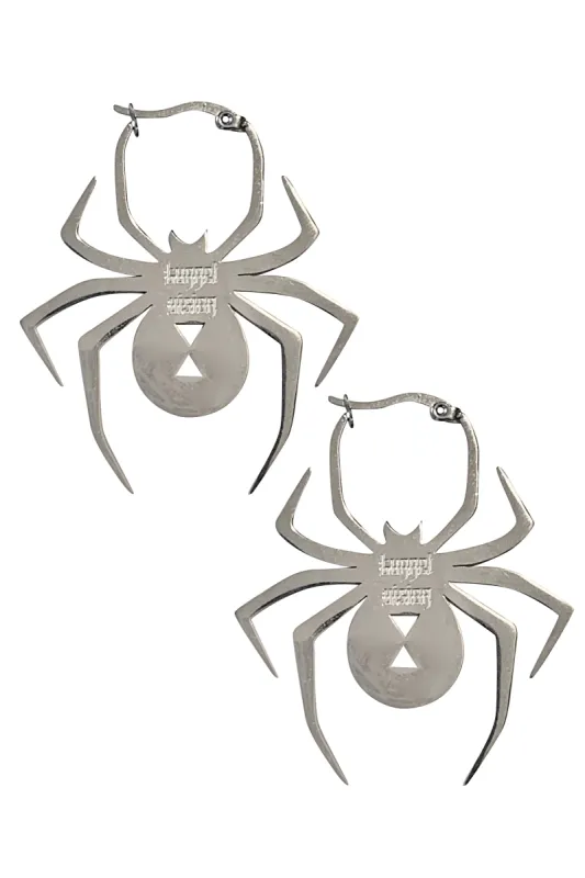 Black Widow Stainless Steel Hoop Earrings sold by Tunnel Vision