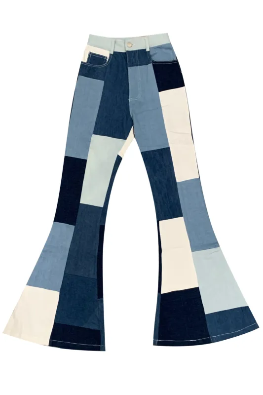 Alice Patchwork Denim Flares sold by Tunnel Vision