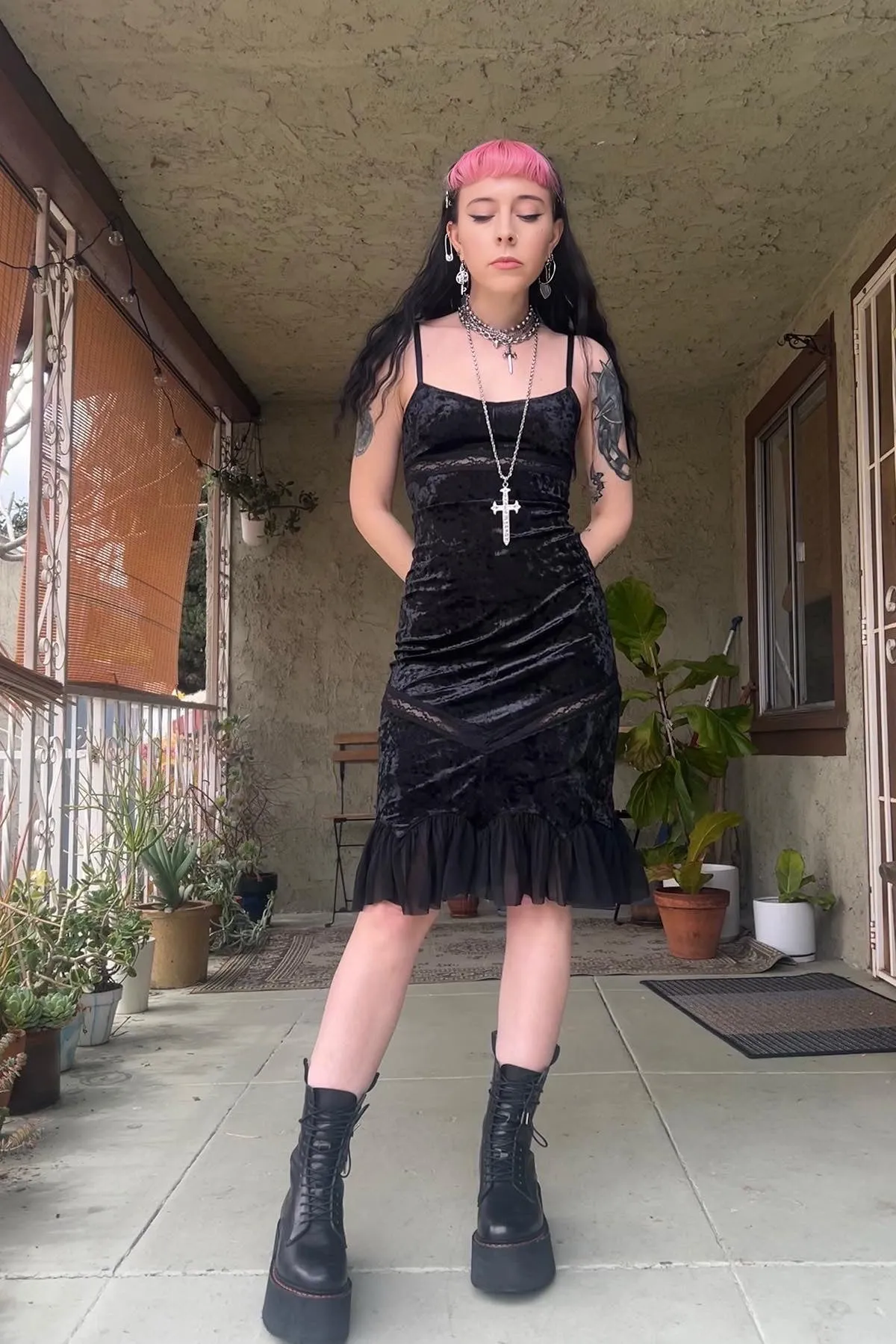 Luci Black Velvet Midi Dress sold by Tunnel Vision product image thumbnail 2