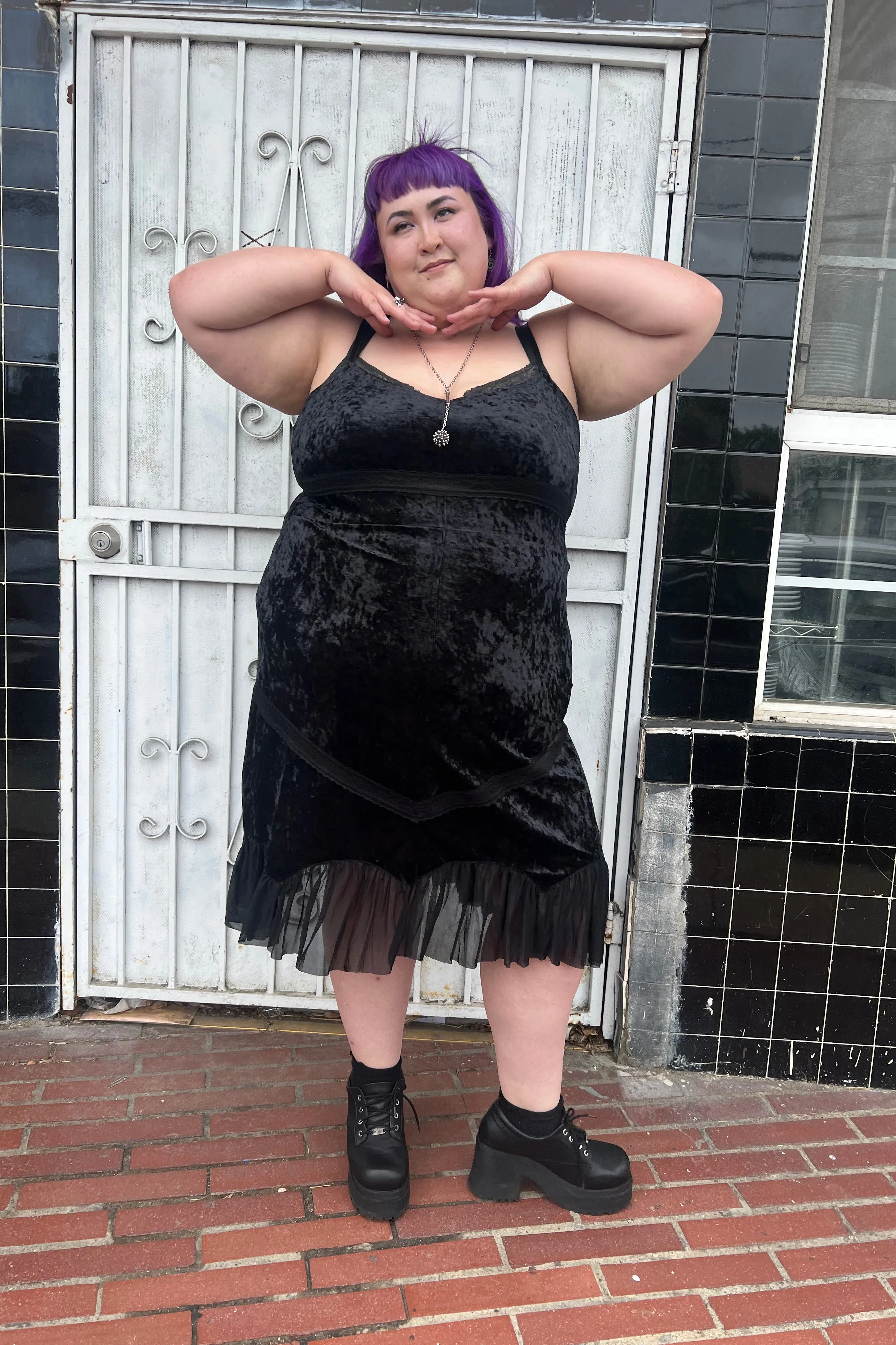 Luci Black Velvet Midi Dress sold by Tunnel Vision product image thumbnail 5